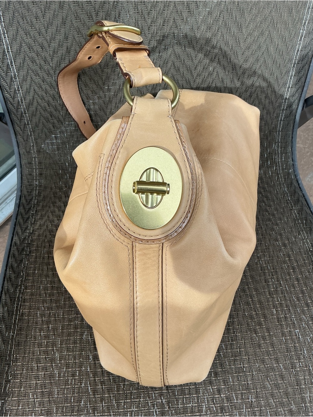 Coach Vintage Camel Tan Leather PEYTON Shoulder Bag 14502 - Picture 3 of 11